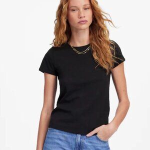 NWT Madewell Essential Slim Tee in Lightweight Cotton in Black - Size: XL